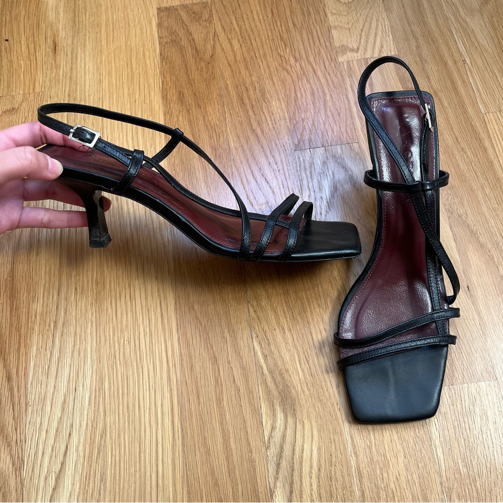 Marcella Linette Sandals Leather Strappy Kitten Heels Size 8
